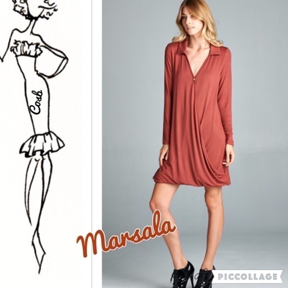 Marsala Cute Swing Like Dress